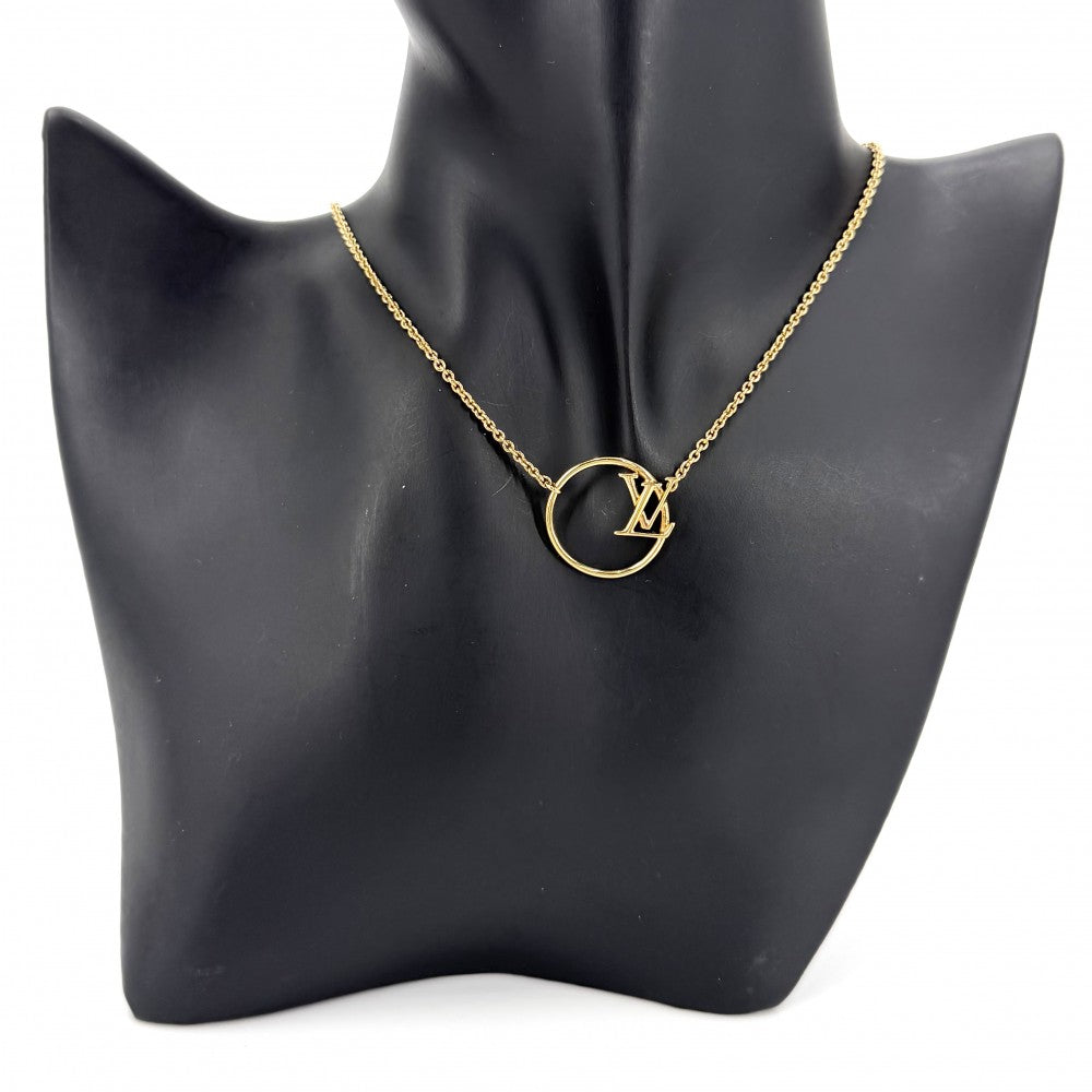 LOUIS VUITTON ルイヴィトン ネックレス コリエ・LV エクリプス アクセサリー ペンダント M00762 ゴールド ユニセックス 約6.2g【中古品】