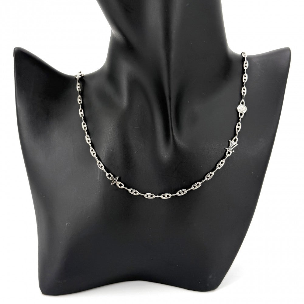 【開店SALE】 LOUIS VUITTON ルイヴィトン ネックレス LVスピード アクセサリー M02225 シルバー メンズ 約10.6g【中古品】