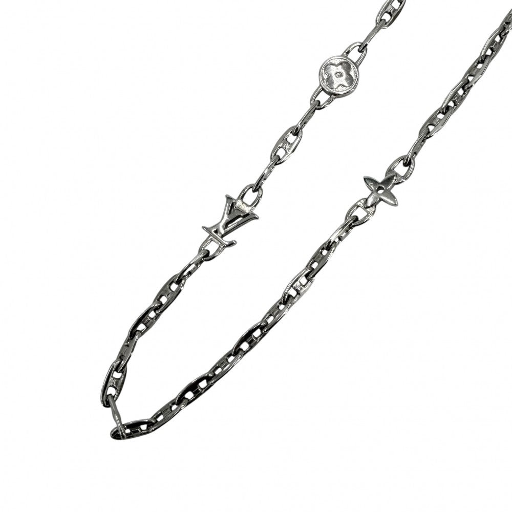 【開店SALE】 LOUIS VUITTON ルイヴィトン ネックレス LVスピード アクセサリー M02225 シルバー メンズ 約10.6g【中古品】
