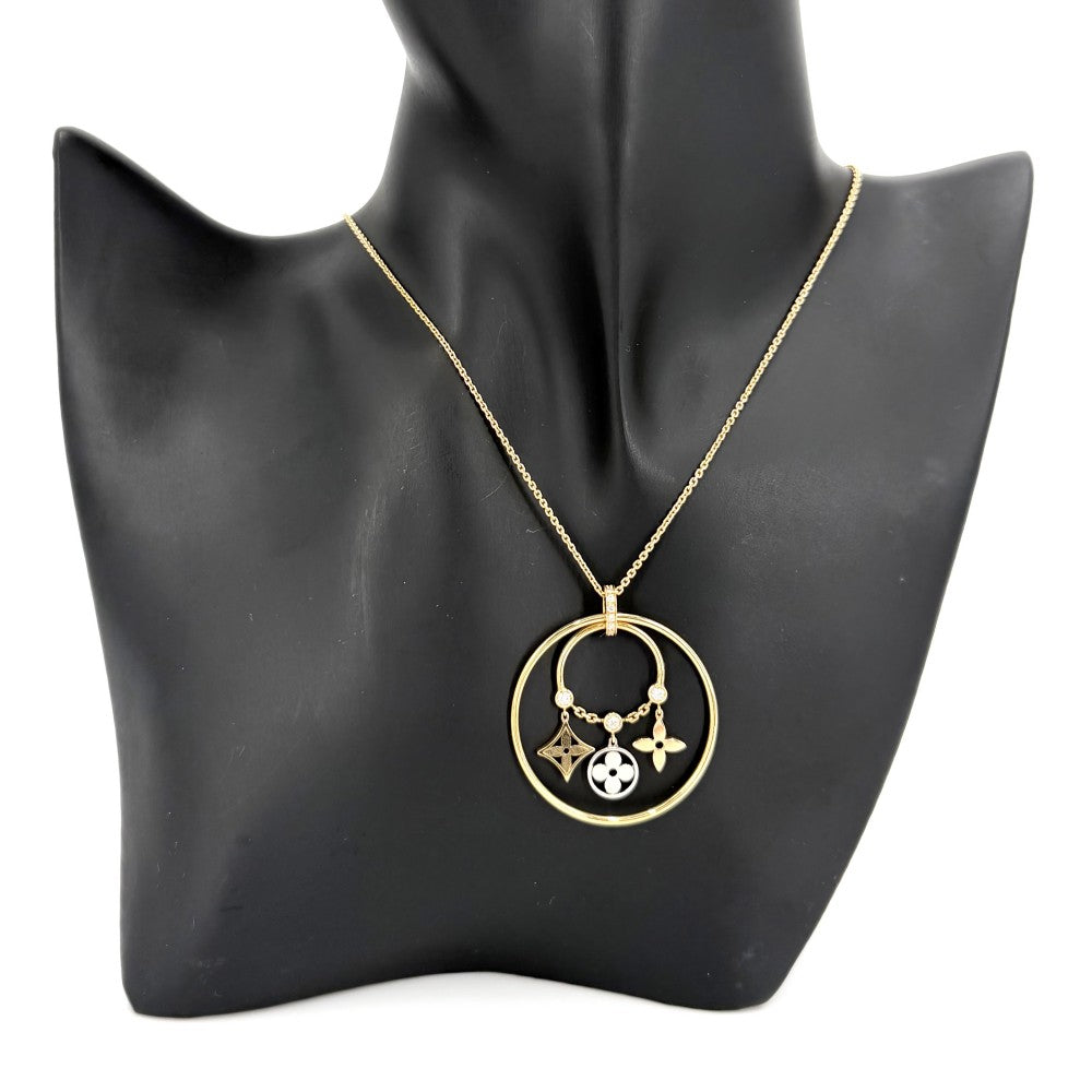 LOUIS VUITTON ルイヴィトン ネックレス モノグラム イディール　パンピーユ ブロッサム LV アクセサリー 18金WG PG YG K18ホワイトゴールド K18ピンクゴールド K18イエローゴールド ダイヤモンド ゴールド レディース 約10.5g【中古品】