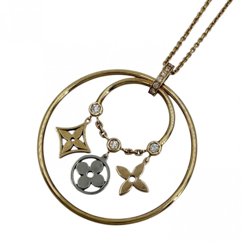LOUIS VUITTON ルイヴィトン ネックレス モノグラム イディール　パンピーユ ブロッサム LV アクセサリー 18金WG PG YG K18ホワイトゴールド K18ピンクゴールド K18イエローゴールド ダイヤモンド ゴールド レディース 約10.5g【中古品】