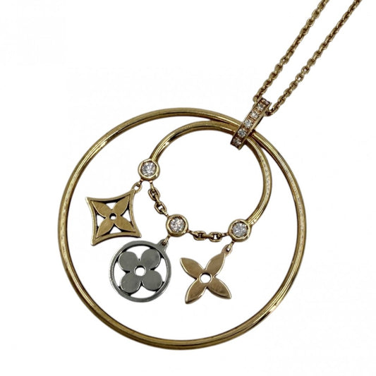 LOUIS VUITTON ルイヴィトン ネックレス モノグラム イディール　パンピーユ ブロッサム LV アクセサリー 18金WG PG YG K18ホワイトゴールド K18ピンクゴールド K18イエローゴールド ダイヤモンド ゴールド レディース 約10.5g【中古品】