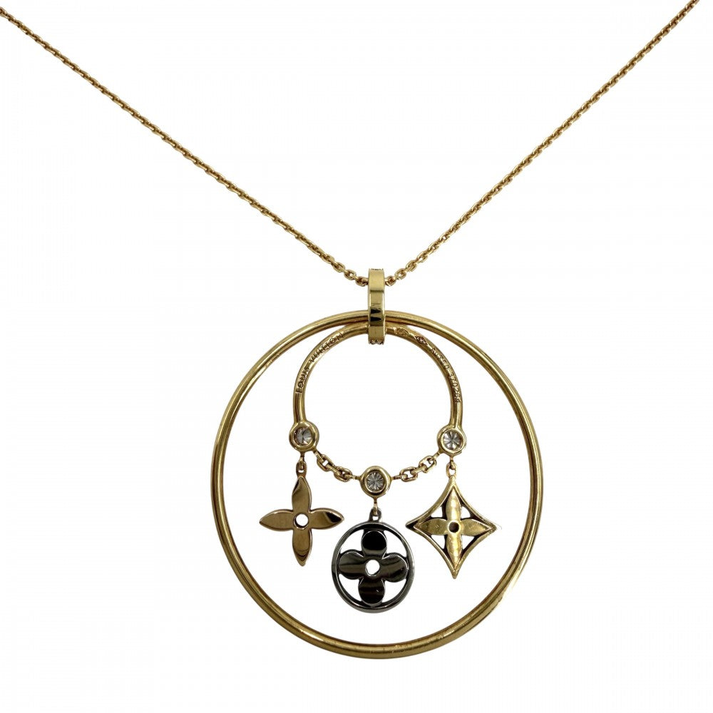 LOUIS VUITTON ルイヴィトン ネックレス モノグラム イディール　パンピーユ ブロッサム LV アクセサリー 18金WG PG YG K18ホワイトゴールド K18ピンクゴールド K18イエローゴールド ダイヤモンド ゴールド レディース 約10.5g【中古品】