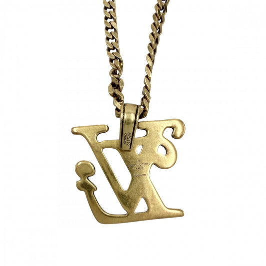 LOUIS VUITTON ルイヴィトン ネックレス ルイヴィトン × NIGO コリエ スクエアード LV アクセサリー ペンダント MP2692 ゴールド メンズ 約45.4g【中古品】