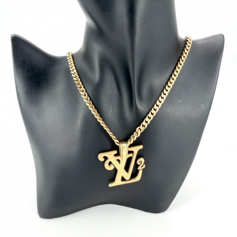 LOUIS VUITTON ルイヴィトン ネックレス ルイヴィトン × NIGO コリエ スクエアード LV アクセサリー ペンダント MP2692 ゴールド メンズ 約45.4g【中古品】