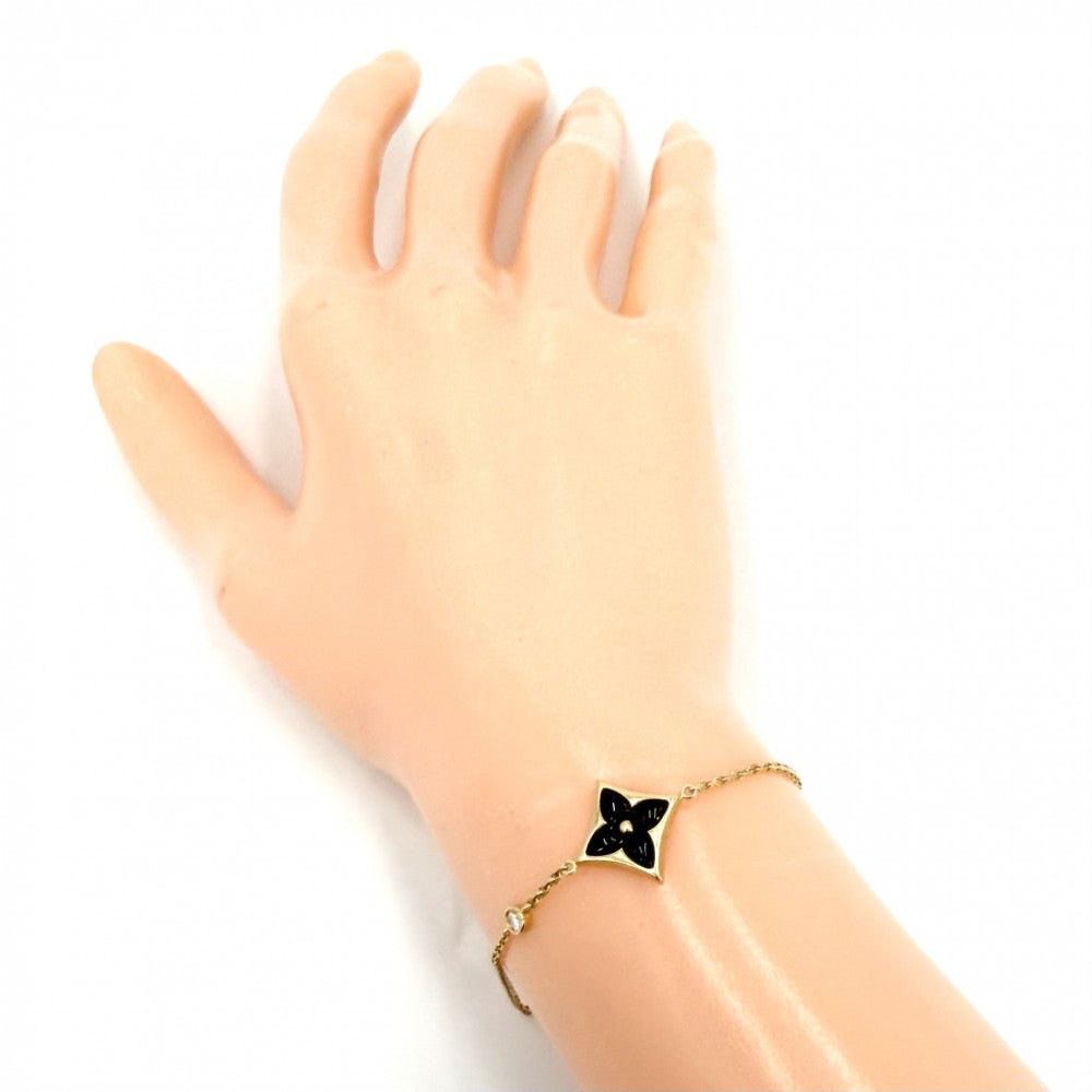 LOUIS VUITTON ルイヴィトン ブレスレット スター ブロッサム BB アクセサリー ジュエリー K18イエローゴールド ダイヤモンド0.04ct Q95677 ゴールド ブラック 黒 レディース 約3.0g【中古品】