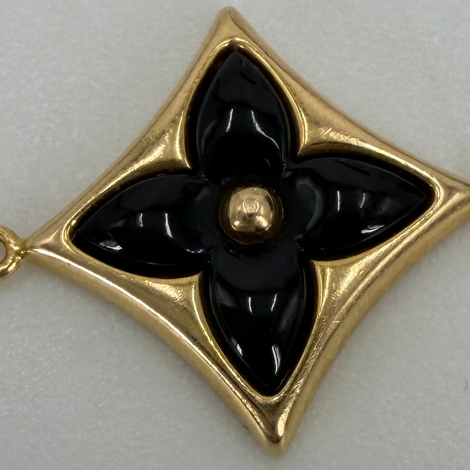 LOUIS VUITTON ルイヴィトン ブレスレット スター ブロッサム BB アクセサリー ジュエリー K18イエローゴールド ダイヤモンド0.04ct Q95677 ゴールド ブラック 黒 レディース 約3.0g【中古品】
