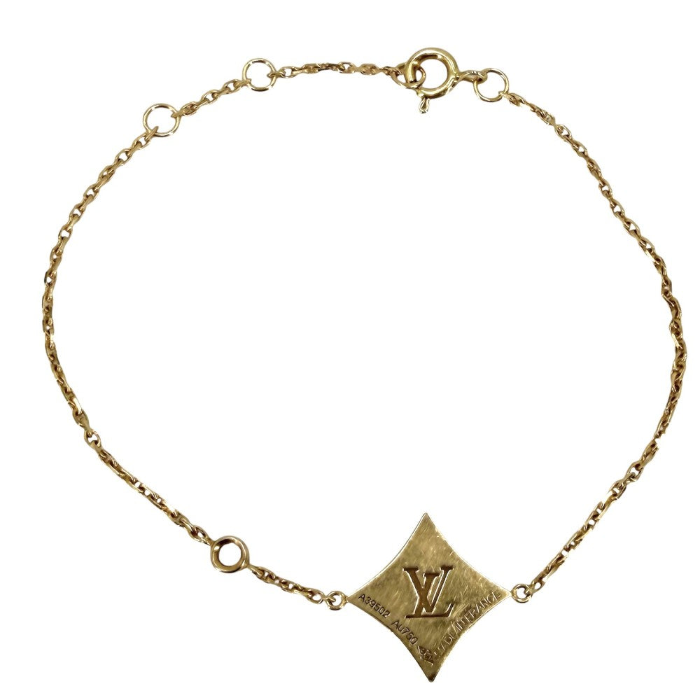 LOUIS VUITTON ルイヴィトン ブレスレット スター ブロッサム BB アクセサリー ジュエリー K18イエローゴールド ダイヤモンド0.04ct Q95677 ゴールド ブラック 黒 レディース 約3.0g【中古品】