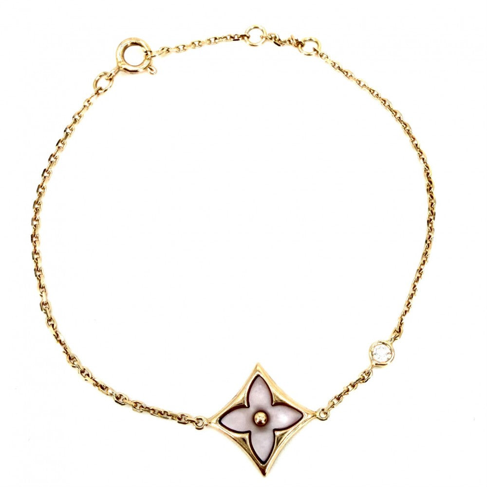 LOUIS VUITTON ルイヴィトン ブレスレット スター ブロッサム BB アクセサリー ジュエリー Au750 18金PG K18ピンクゴールド ダイヤモンド0.04ct Q95538 ゴールド レディース 約3.0g【中古品】