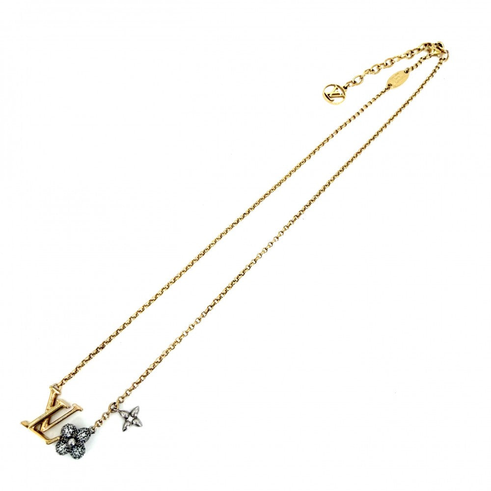 LOUIS VUITTON ルイヴィトン ネックレス LV グラム パンダント アクセサリー ペンダント M01265 ゴールド シルバー レディース 約7.7g【中古品】