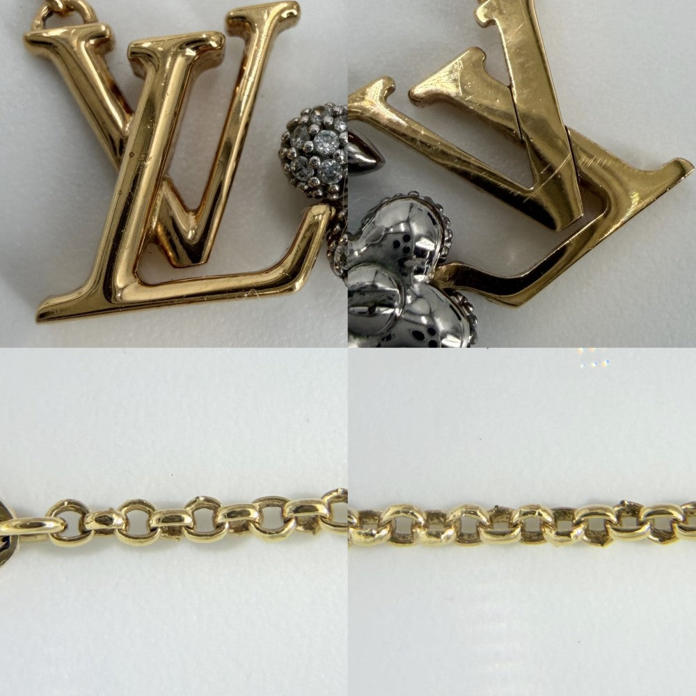 LOUIS VUITTON ルイヴィトン ネックレス LV グラム パンダント アクセサリー ペンダント M01265 ゴールド シルバー レディース 約7.7g【中古品】