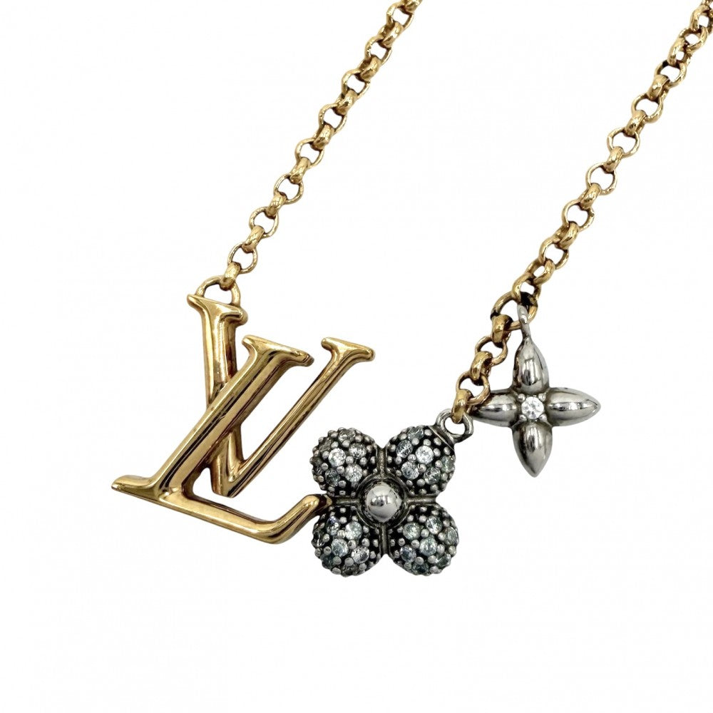 LOUIS VUITTON ルイヴィトン ネックレス LV グラム パンダント アクセサリー ペンダント M01265 ゴールド シルバー レディース 約7.7g【中古品】