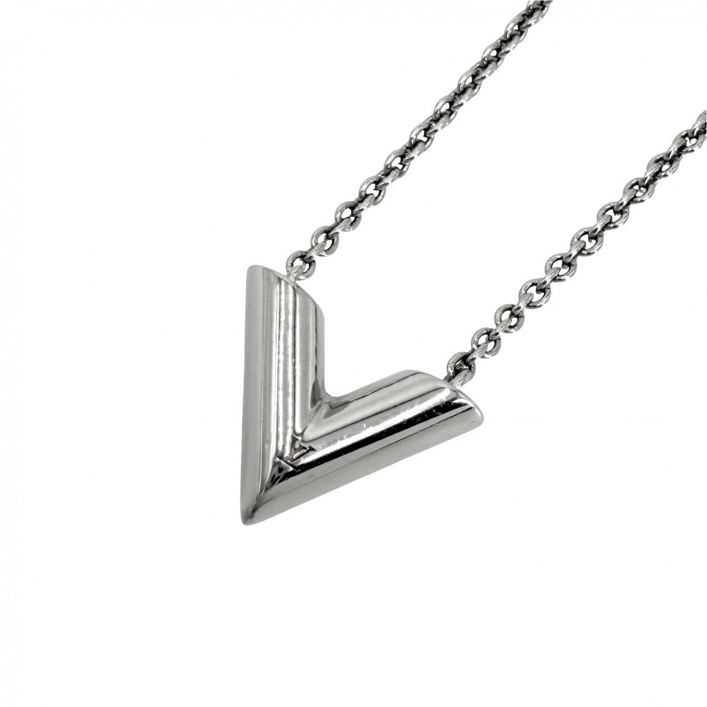 LOUIS VUITTON ルイヴィトン ネックレス エセンシャルV ペンダント アクセサリー メンズ レディース 男女兼用 M63197 シルバー ユニセックス 約9.3g【中古品】