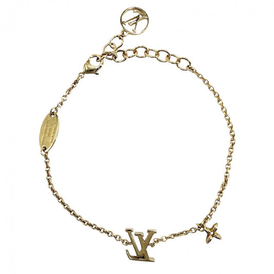 LOUIS VUITTON ルイヴィトン ブレスレット モノグラムフラワー ブレスレット・LV アイコニック アクセサリー ラインストーン M00587 ゴールド レディース 約3.6g【中古品】