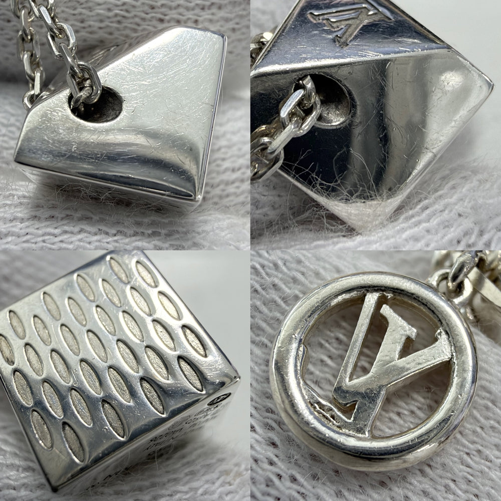 LOUIS VUITTON ルイヴィトン ネックレス LV キューブ ジュエリー アクセサリー シルバー925 M04134 レディース 約14.2g【中古品】