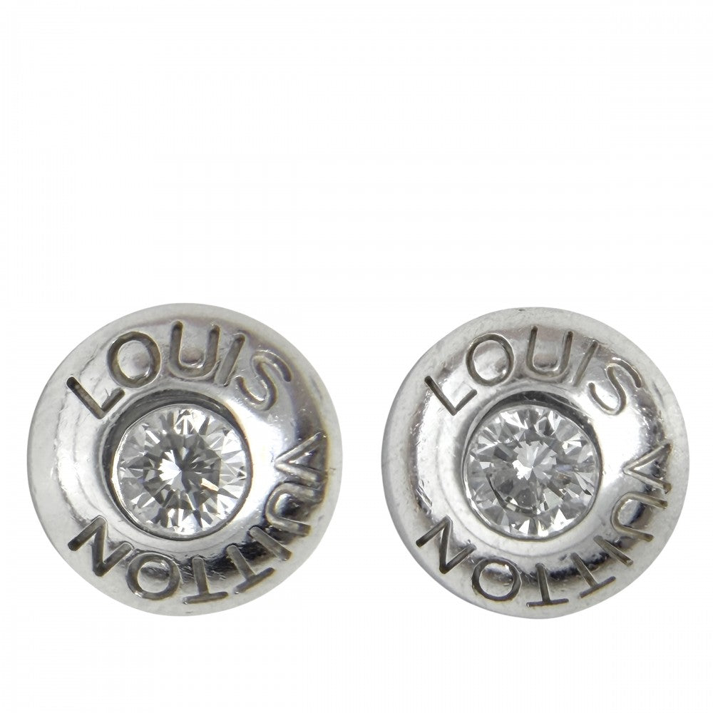 LOUIS VUITTON ルイヴィトン ピアス ピュス ドレイユ クルー ジュエリー アクセサリー ラウンド 18金WG Au750 K18ホワイトゴールド ダイヤモンド Q96001 レディース 約2.8g【中古品】