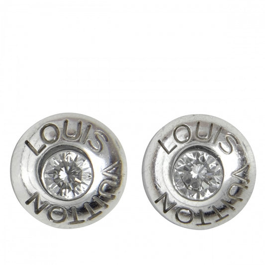 【開店SALE】 LOUIS VUITTON ルイヴィトン ピアス ピュス ドレイユ クルー ジュエリー アクセサリー ラウンド 18金WG Au750 K18ホワイトゴールド ダイヤモンド Q96001 レディース 約2.8g【中古品】