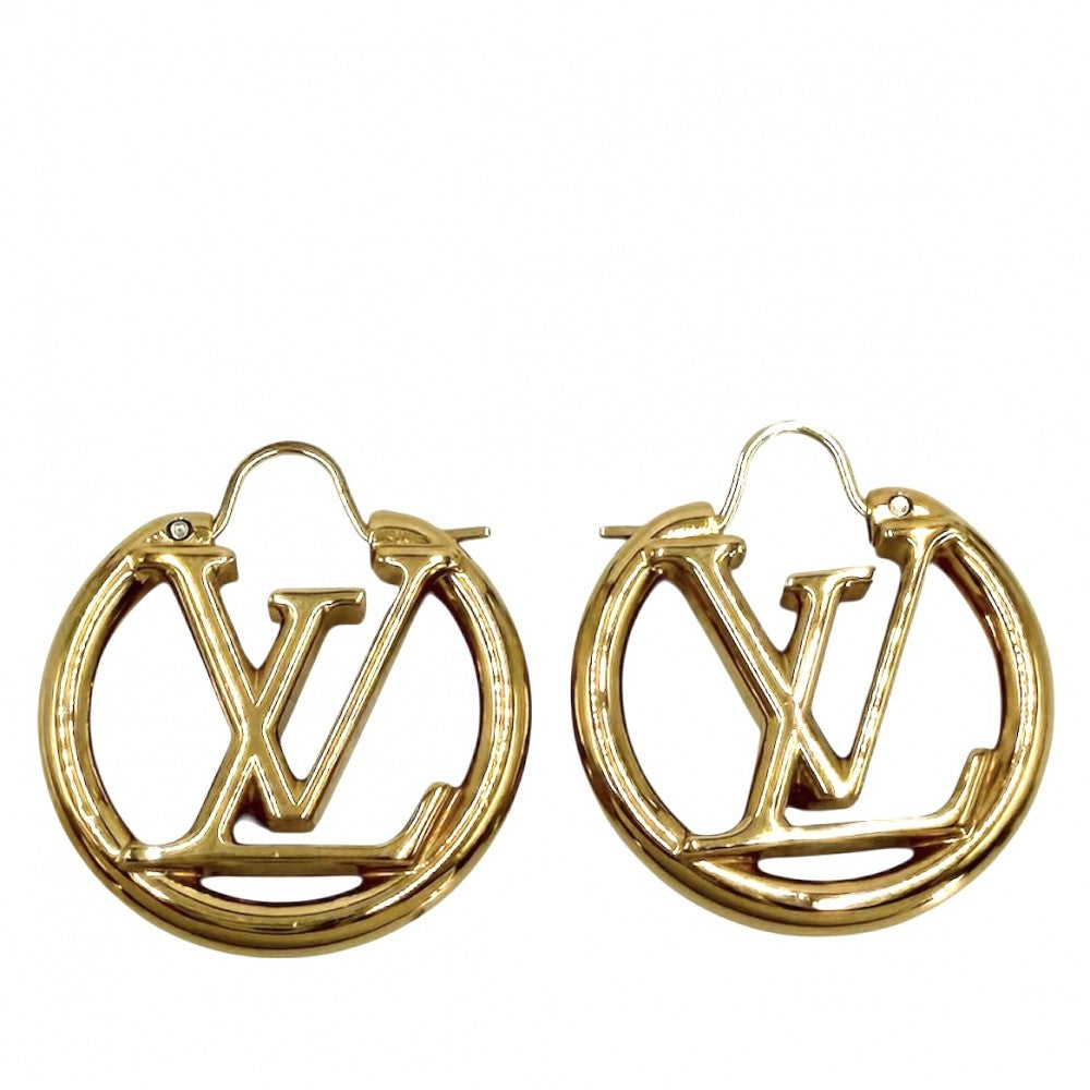 【開店SALE】 LOUIS VUITTON ルイヴィトン ピアス ルイーズ LV サークル アクセサリー M00396 ゴールド レディース 約14.6g【中古品】
