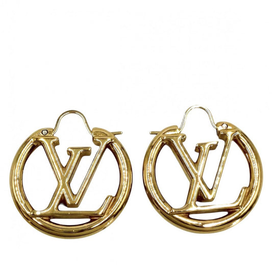 LOUIS VUITTON ルイヴィトン ピアス ルイーズ LV サークル アクセサリー M00396 ゴールド レディース 約14.6g【中古品】