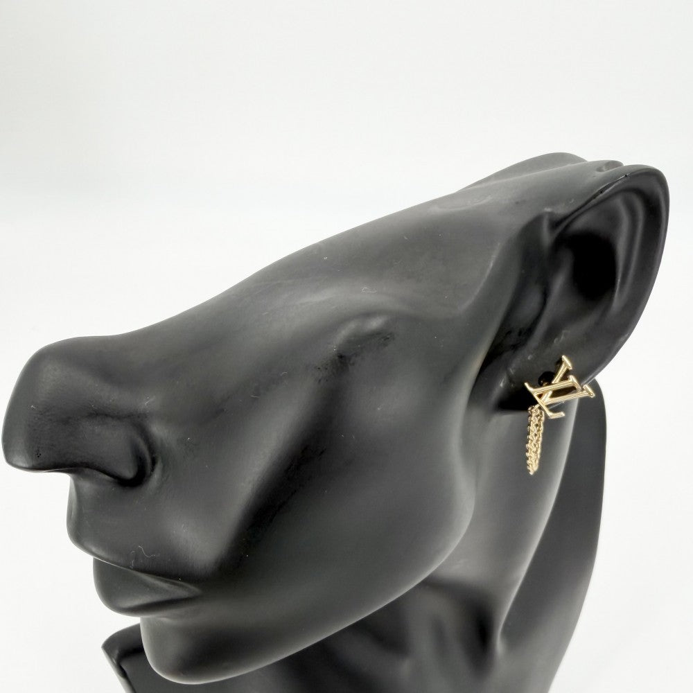 LOUIS VUITTON ルイヴィトン ピアス LVフローラグラム 3個セット アクセサリー M03015 ゴールド ホワイト 白 レディース 約4.1g【中古品】