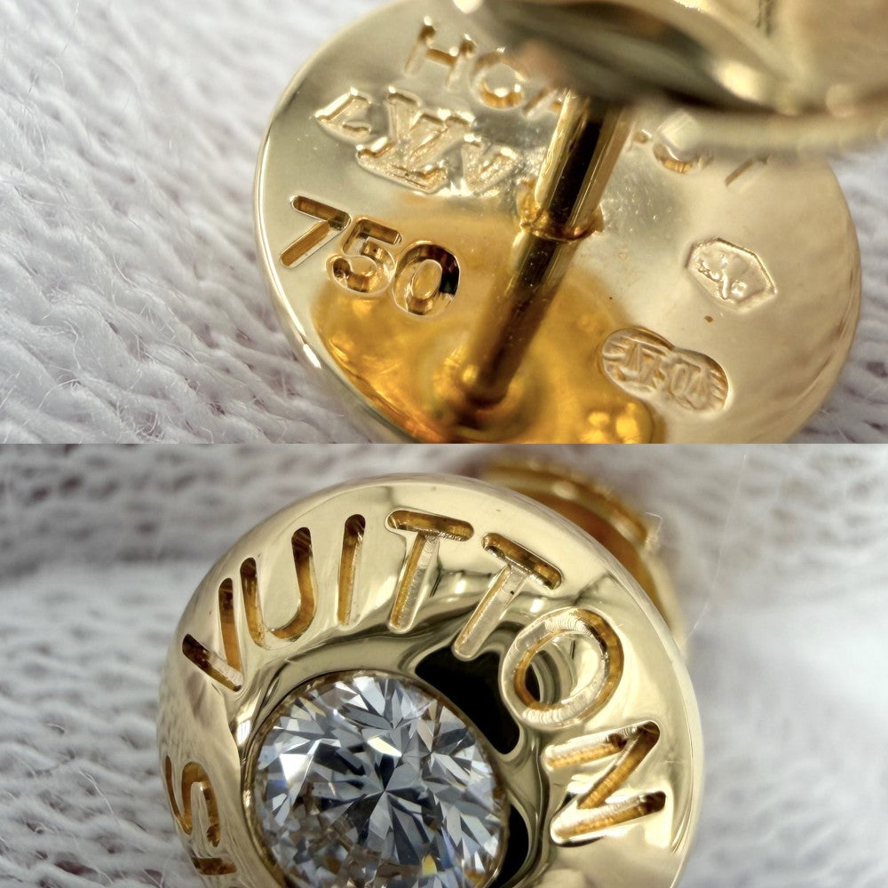 LOUIS VUITTON ルイヴィトン ピアス ピュス ドレイユ クルー ジュエリー アクセサリー ラウンド 18金YG Au750 K18イエローゴールド ダイヤモンド Q96003 レディース 約2.9g【中古品】