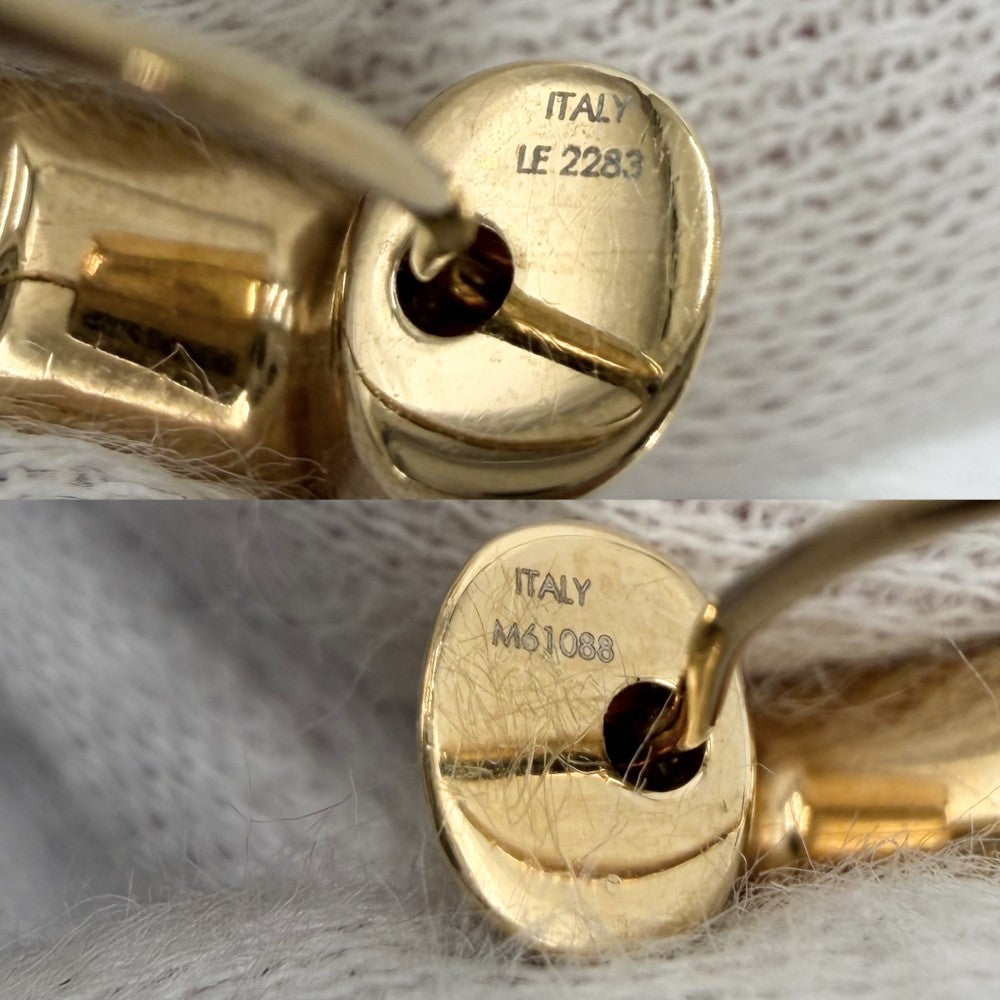 LOUIS VUITTON ルイヴィトン ピアス エセンシャルV フープピアス アクセサリー 小さめ シンプル M61088 ゴールド レディース 約8.8g【中古品】