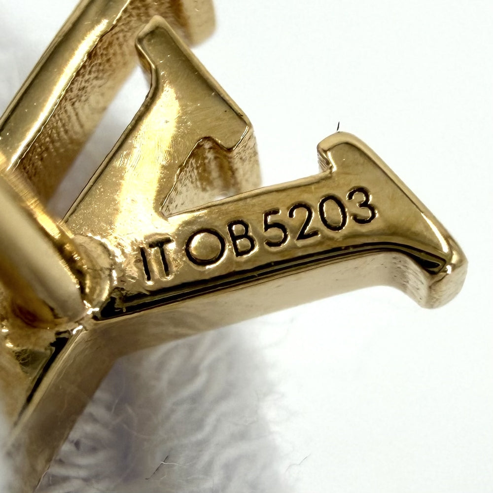 LOUIS VUITTON ルイヴィトン ピアス LV アイコニック アクセサリー フェイクパール M01585 ゴールド ホワイト 白 レディース 約2.8g【中古品】