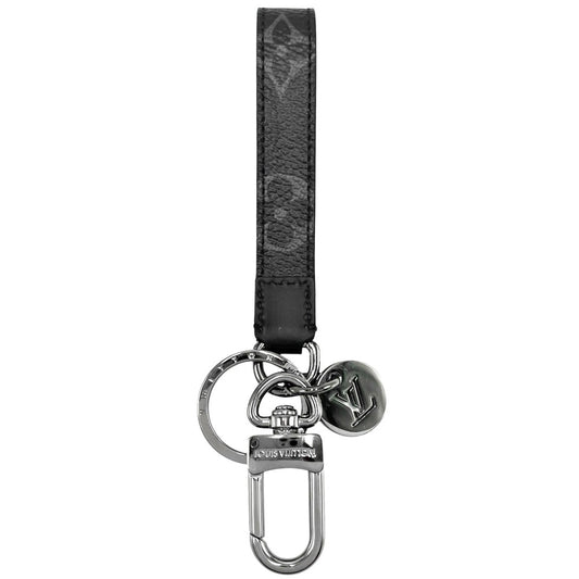 【開店SALE】 LOUIS VUITTON ルイヴィトン キーホルダー モノグラムエクリプス ポルトクレドラゴンヌ キーリング バッグチャーム 小物 M61950 ブラック 黒 シルバー金具 メンズ【中古品】