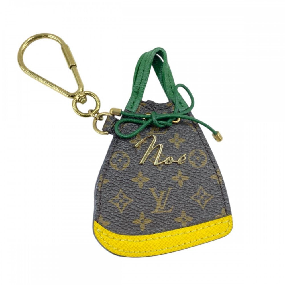 LOUIS VUITTON ルイヴィトン キーホルダー バッグチャーム モノグラム ポルトクレBB ノエ M66182 ブラウン 茶 グリーン 緑 ゴールド金具 レディース【中古品】