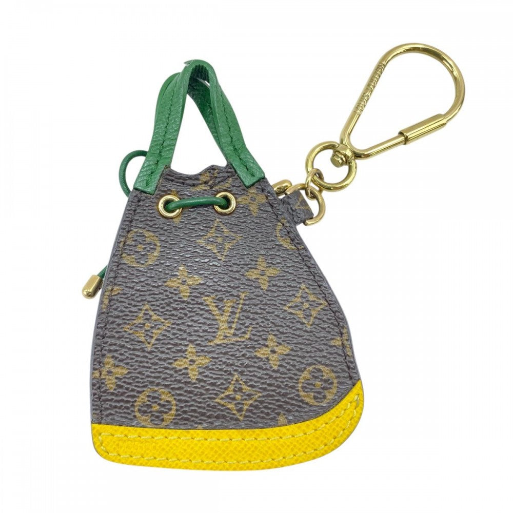 LOUIS VUITTON ルイヴィトン キーホルダー バッグチャーム モノグラム ポルトクレBB ノエ M66182 ブラウン 茶 グリーン 緑 ゴールド金具 レディース【中古品】