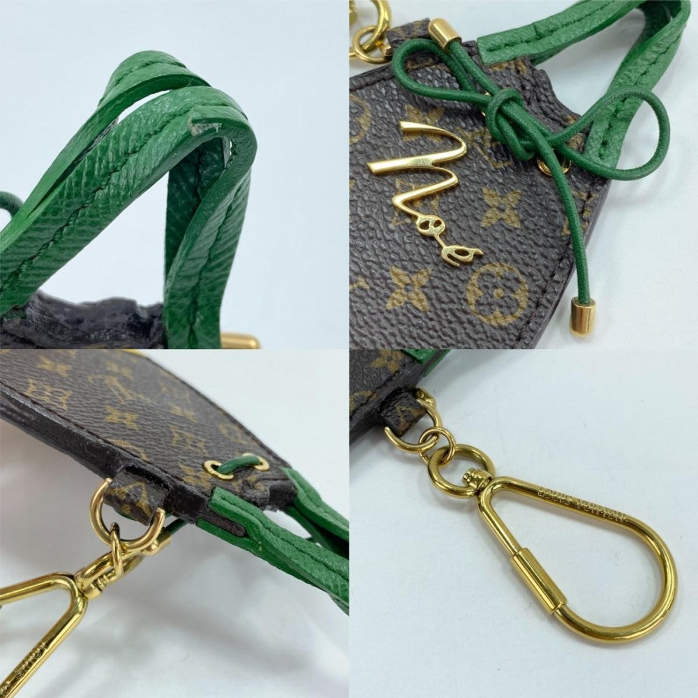 LOUIS VUITTON ルイヴィトン キーホルダー バッグチャーム モノグラム ポルトクレBB ノエ M66182 ブラウン 茶 グリーン 緑 ゴールド金具 レディース【中古品】