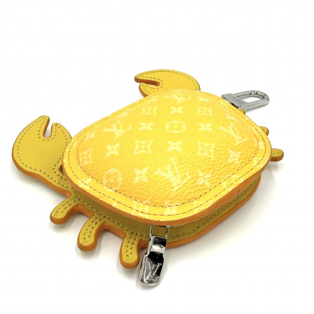 LOUIS VUITTON ルイヴィトン キーホルダー バッグチャーム・LVクラブ ポーチ 小物入れ M01932 モノグラムキャンバス イエロー シルバー金具 レディース【中古品】