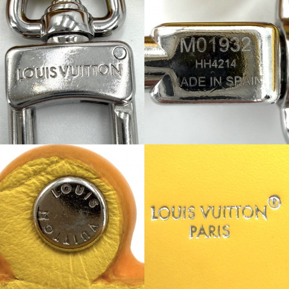 LOUIS VUITTON ルイヴィトン キーホルダー バッグチャーム・LVクラブ ポーチ 小物入れ M01932 モノグラムキャンバス イエロー シルバー金具 レディース【中古品】