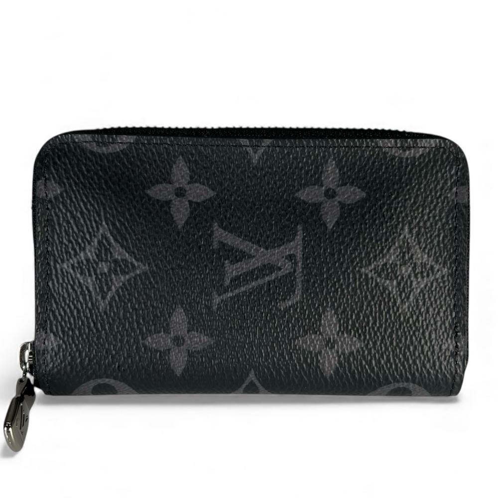 LOUIS VUITTON ルイヴィトン コインケース モノグラムエクリプス ジッピーコインパースヴェルティカル M81662 ブラック 黒 シルバー金具 メンズ【中古品】