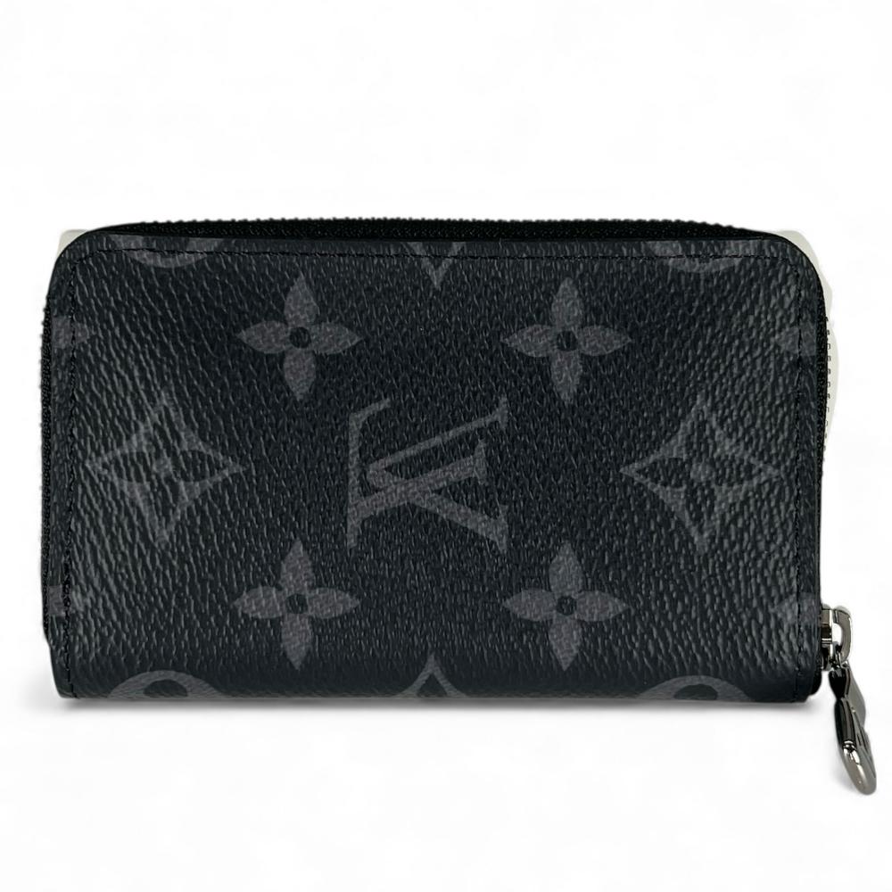 LOUIS VUITTON ルイヴィトン コインケース モノグラムエクリプス ジッピーコインパースヴェルティカル M81662 ブラック 黒 シルバー金具 メンズ【中古品】