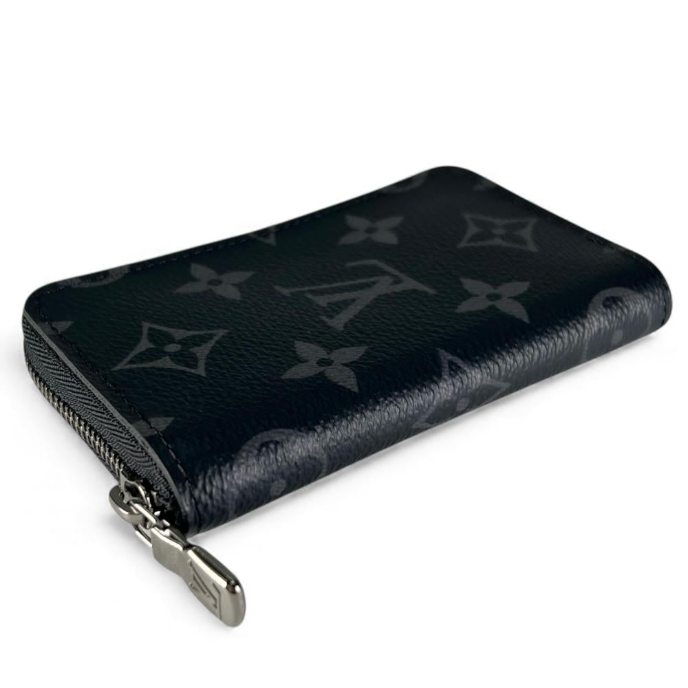 LOUIS VUITTON ルイヴィトン コインケース モノグラムエクリプス ジッピーコインパースヴェルティカル M81662 ブラック 黒 シルバー金具 メンズ【中古品】