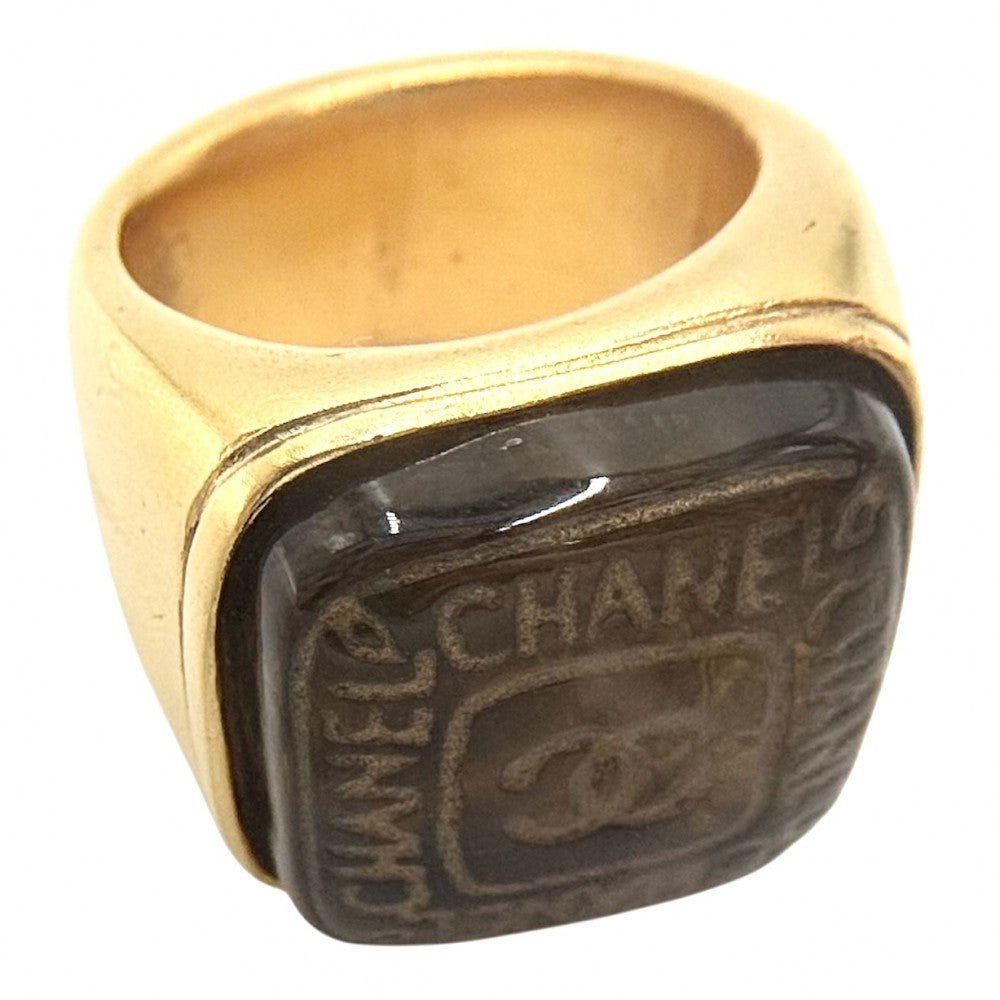【開店SALE】 CHANEL シャネル 指輪 リング ココマーク ココ アクセサリー GP カラーストーン 約11号 ゴールド レディース 約21.7g【中古品】