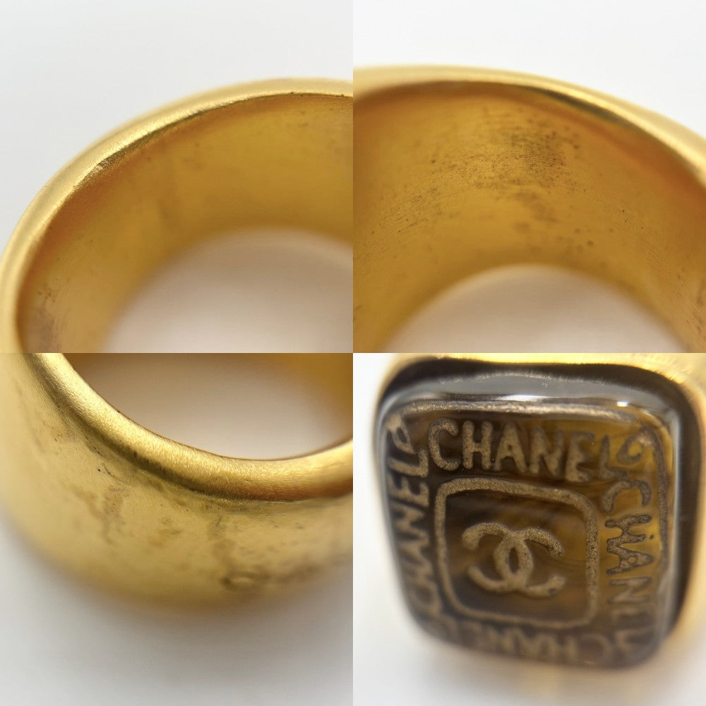 CHANEL シャネル 指輪 リング ココマーク ココ アクセサリー GP カラーストーン 約11号 ゴールド レディース 約21.7g【中古品】