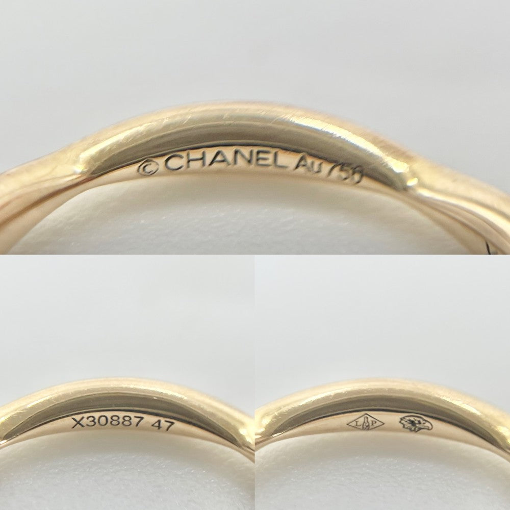 【開店SALE】 CHANEL シャネル 指輪 カメリアコレクション ハーフエタニティ リング アクセサリー Au750 47サイズ 18金PG K18ピンクゴールド ダイヤモンド0.08ct 約7号 J10836 レディース 約2.2g【中古品】