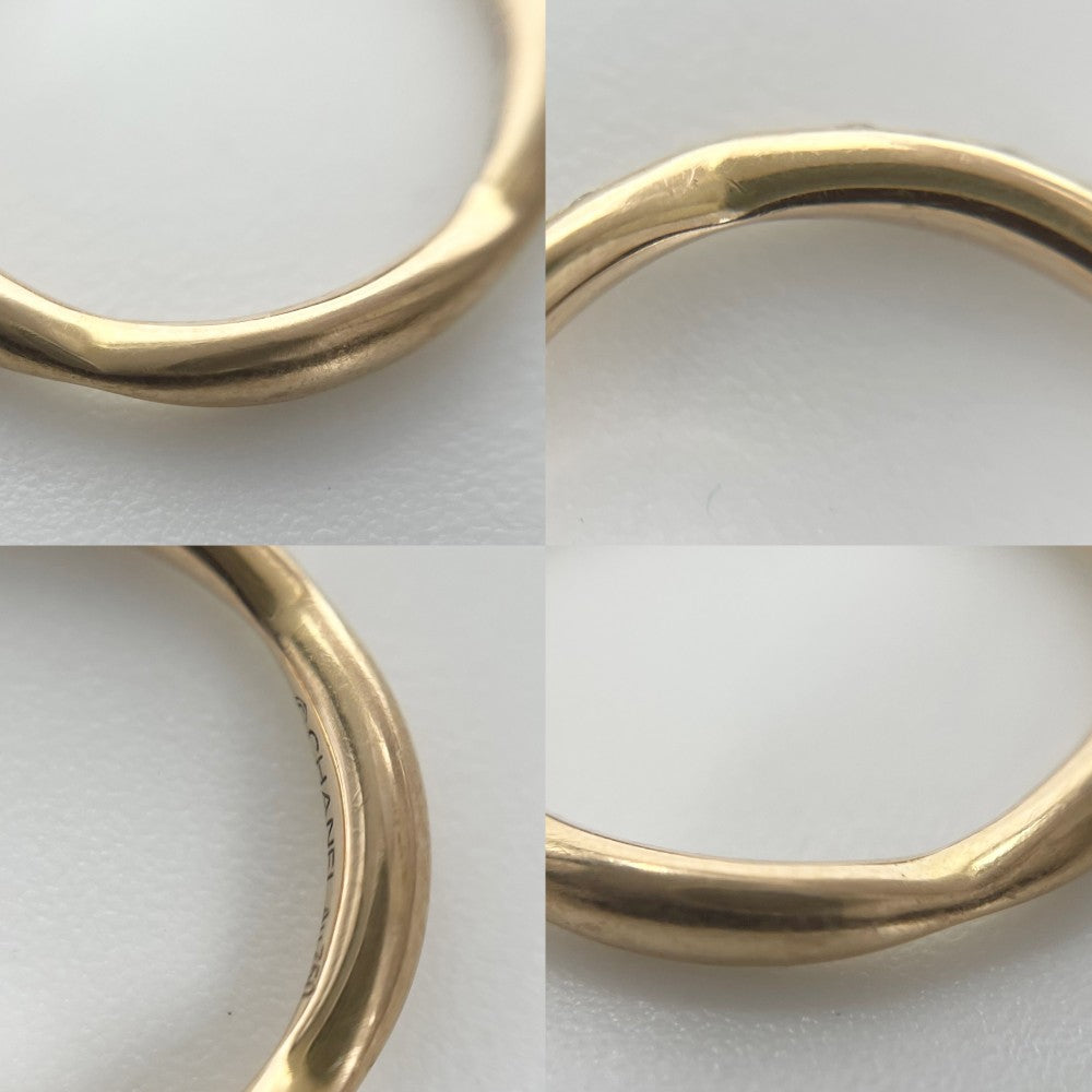 【開店SALE】 CHANEL シャネル 指輪 カメリアコレクション ハーフエタニティ リング アクセサリー Au750 47サイズ 18金PG K18ピンクゴールド ダイヤモンド0.08ct 約7号 J10836 レディース 約2.2g【中古品】