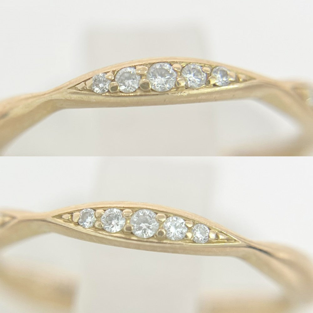 【開店SALE】 CHANEL シャネル 指輪 カメリアコレクション ハーフエタニティ リング アクセサリー Au750 47サイズ 18金PG K18ピンクゴールド ダイヤモンド0.08ct 約7号 J10836 レディース 約2.2g【中古品】