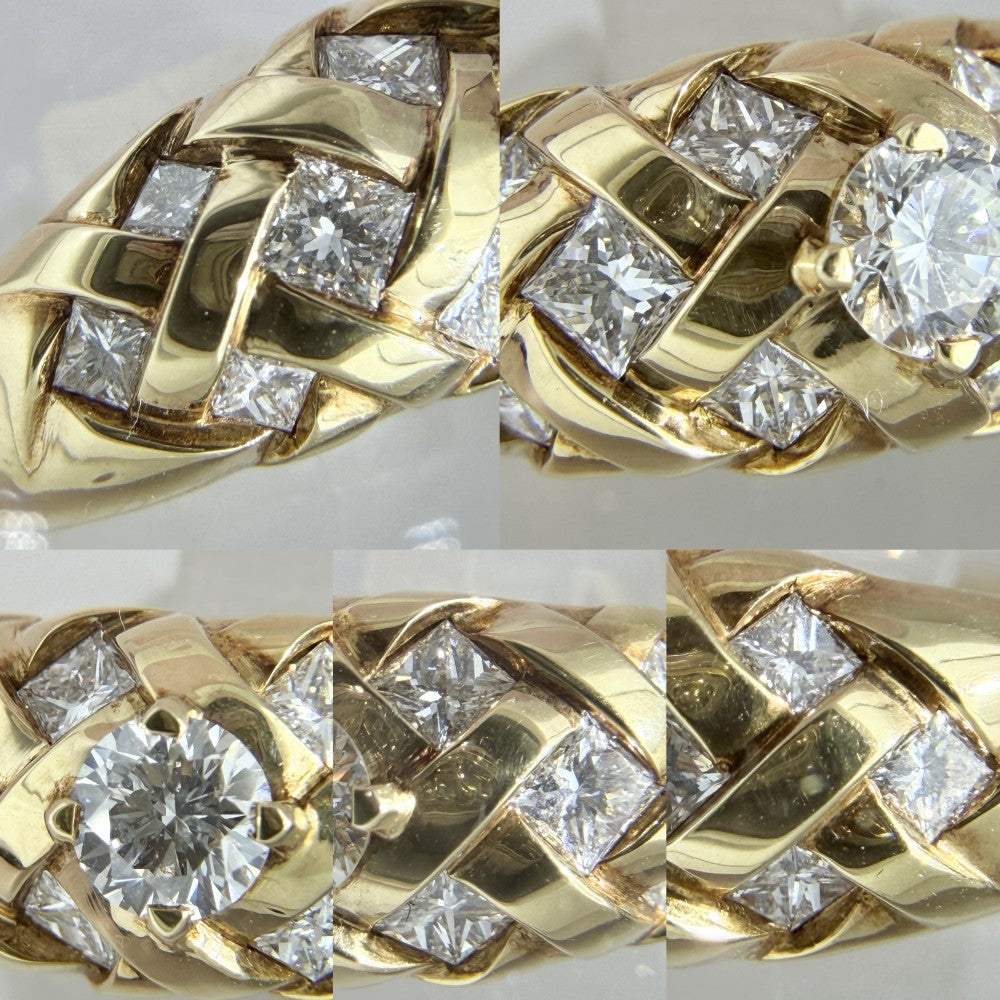 CHANEL シャネル 指輪 リング アクセサリー ジュエリー Au750 50サイズ 18金YG K18イエローゴールド ダイヤモンド 約9.5号 レディース 約10.7g【中古品】