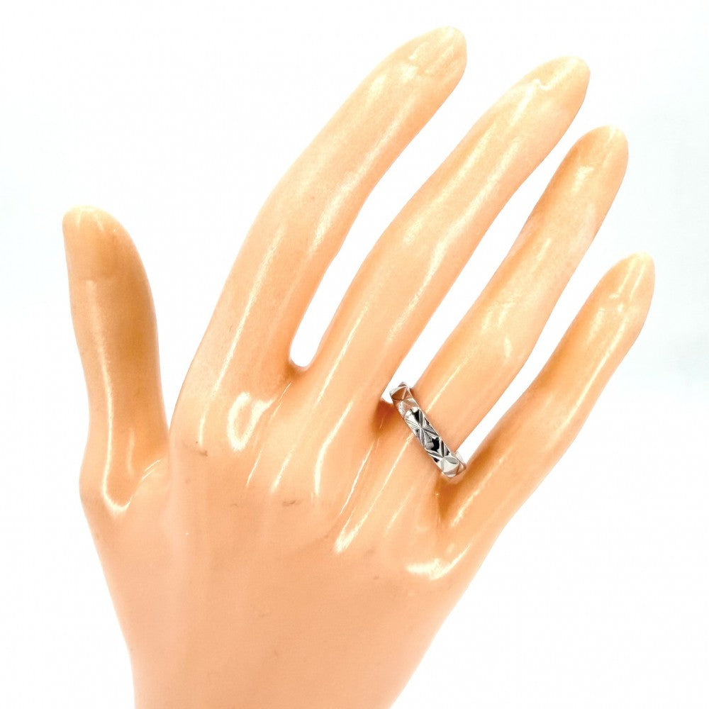 CHANEL シャネル 指輪 リング マトラッセ アクセサリー ジュエリー Au750 18金WG 47サイズ K18ホワイトゴールド 約6.5号 レディース 約3.4g【中古品】