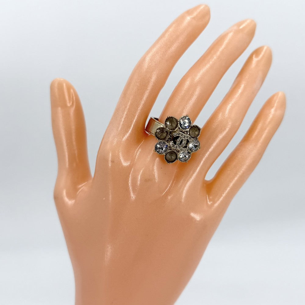 CHANEL シャネル 指輪 ココマーク リング アクセサリー GP ラインストーン 約11.5号 B15A レディース 約8.3g 2015年【中古品】