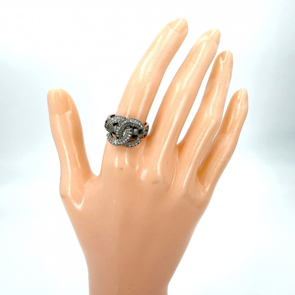 CHANEL シャネル 指輪 リング アクセサリー ココマーク ラインストーン 約11.5号 14K レディース 約5.6g 2014年【中古品】