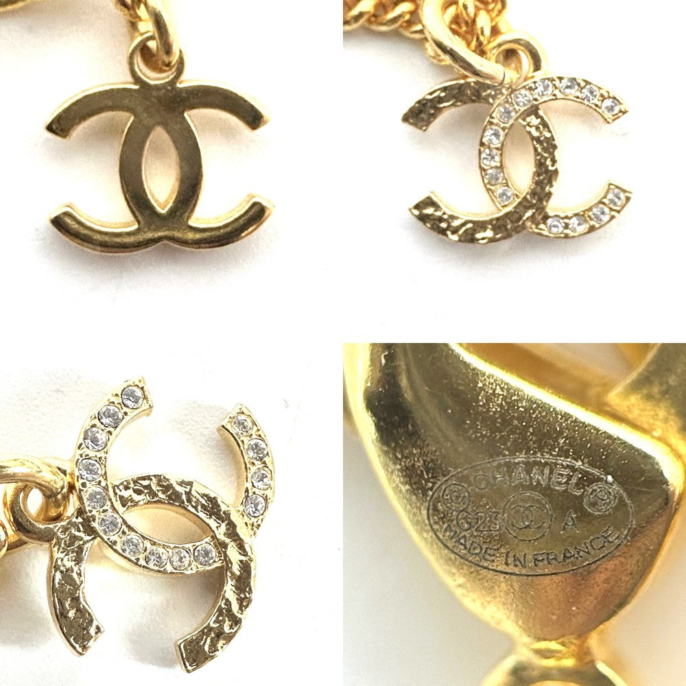 CHANEL シャネル ネックレス アフリカ大陸 ペンダント アクセサリー ココマーク ココ GP フェイクパール G23A ゴールド レディース 約19.6g 2023年【中古品】