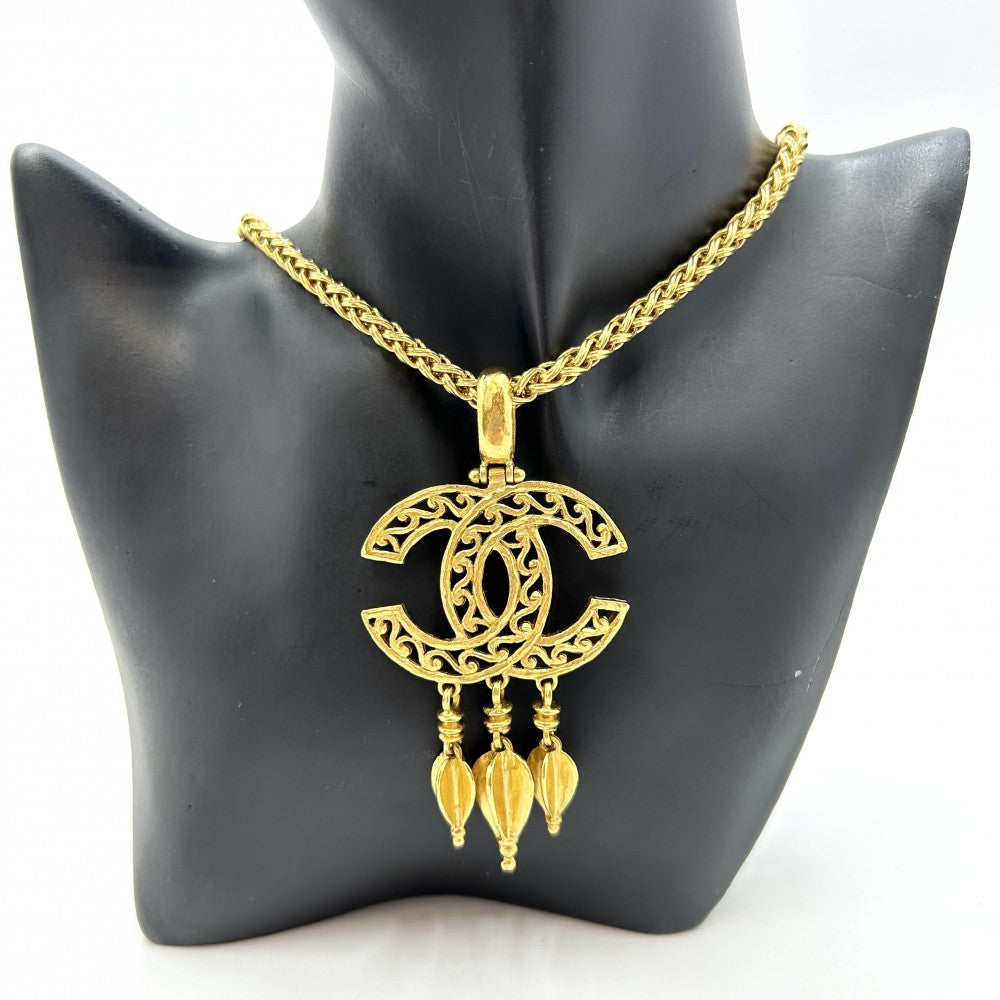 CHANEL シャネル ネックレス ココマーク ロングネックレス スイング アクセサリー ココ ヴィンテージ ペンダント GP 95A ゴールド レディース 約81.5g 1995年【中古品】
