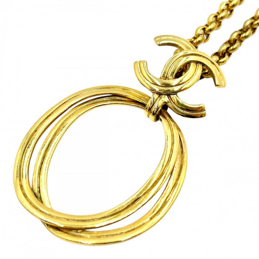 【開店SALE】 CHANEL シャネル ネックレス ココマーク ロングネックレス ターンロック アクセサリー ココ ヴィンテージ GP 96P ゴールド レディース 約56.2g 1996年【中古品】