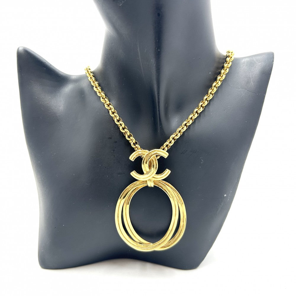 【開店SALE】 CHANEL シャネル ネックレス ココマーク ロングネックレス ターンロック アクセサリー ココ ヴィンテージ GP 96P ゴールド レディース 約56.2g 1996年【中古品】