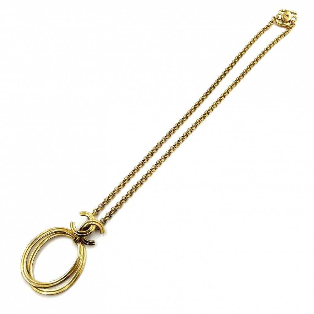 【開店SALE】 CHANEL シャネル ネックレス ココマーク ロングネックレス ターンロック アクセサリー ココ ヴィンテージ GP 96P ゴールド レディース 約56.2g 1996年【中古品】